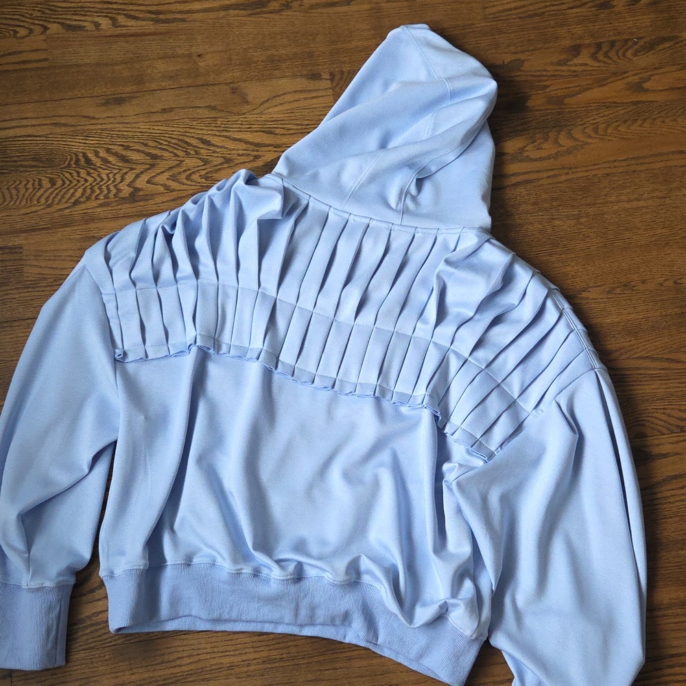 Light Blue Ruffle Hoodie - Picture 4 of 4
